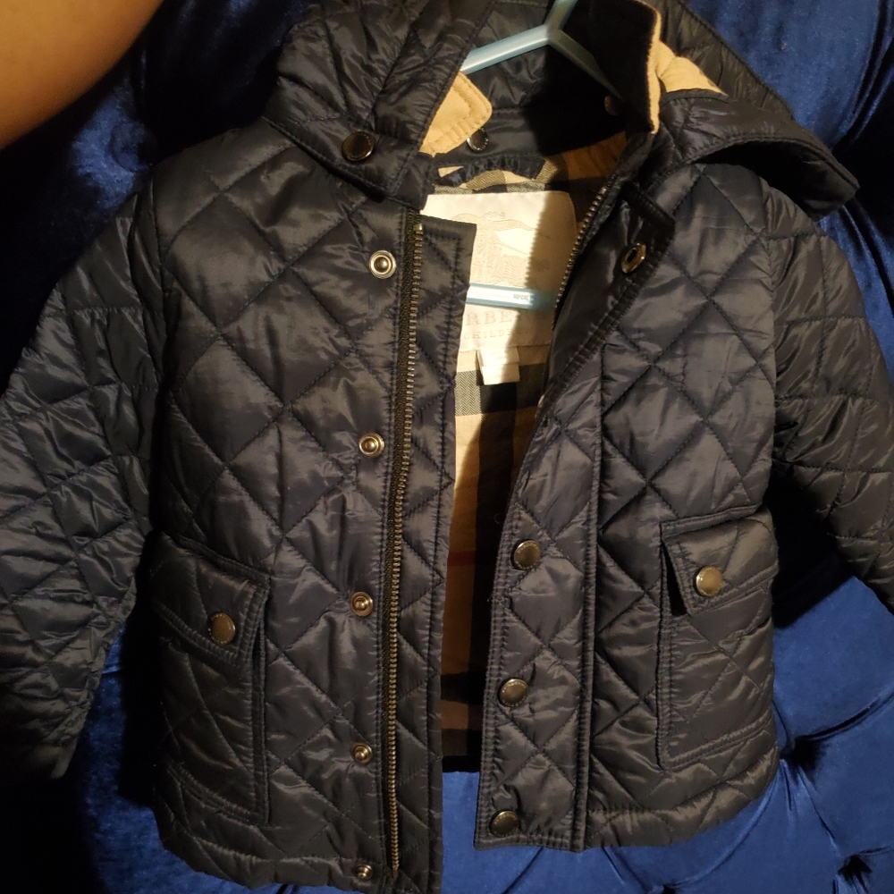 Infant Burberry Quilted hooded jacket